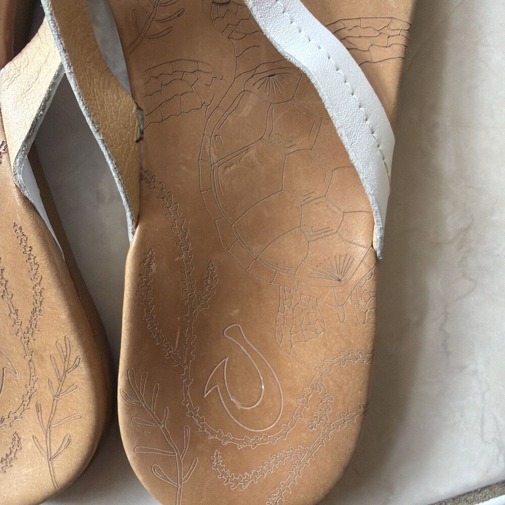 Women's OLUKAI Honu Leather Upper  Thong Sandals Flip Flops Size 9 - Picture 9 of 16